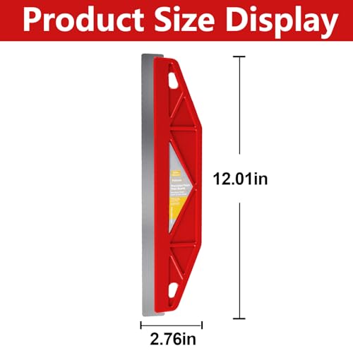 12-Inch Paint Edger & Trim Guard, Stainless Steel Straight Edge Tool - color: Red
