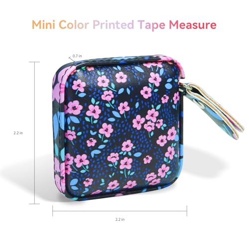 Mini Retractable Soft Tape Measure for Sewing, Fabric, Clothing, Blue Little Flower - color: Blue little flower