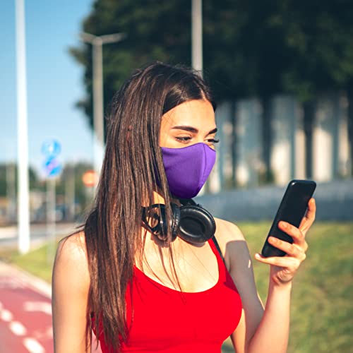Arcarius Breathable Sports Face Mask – Moisture Wicking Gym & Travel Fit (3-Pack) - color: Purple