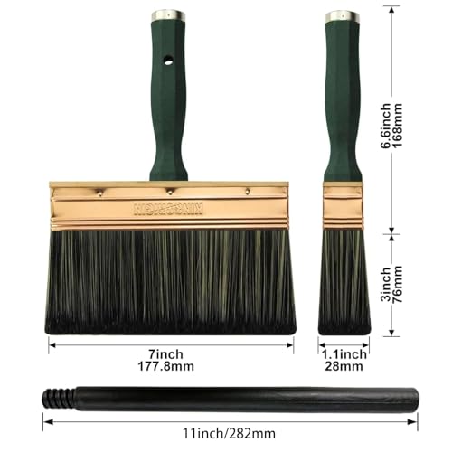 King Origin 7 Inch Paint Brush, Deck Stain Brush Threaded Handle - size: 7-Inch