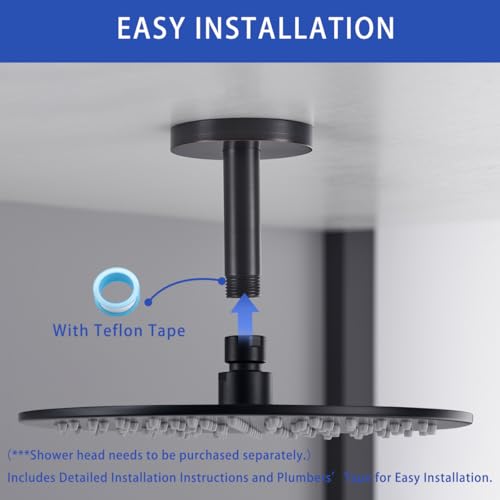 Wall Mounted Stainless Steel Shower Arm Shower Head Extension Pipe Bathroom Accessories 4 Inch Oil Rubbed Bronze,SW-RD91038-4-ORB. - color: Circular Flange-4" Oil Rubbed Bronze