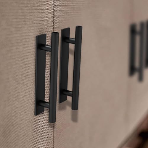 kwa heri 15Pack Self-Stick Push Pull Helper Black Hidden Cabinet Handles ABS Plastic Door Window Wardrobe Instant Cabinet Drawer Furniture Handles