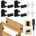 Juexica 4 Pairs False Cabinet Front Clip False Drawer Clips, Black - color: Black