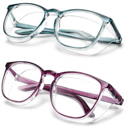 Safety Glasses Goggles for Women Girls Anti Fog Protective Eyewear Glasses - color: Deep Blue+deep Purple