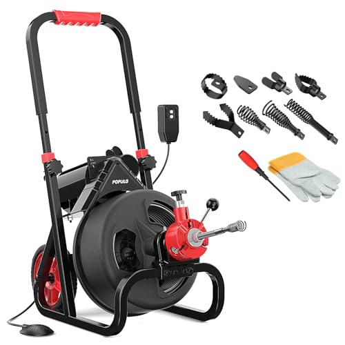POPULO 8-Piece Drain Snake Drill Attachment - Tackle Any Clog with Precision,Commonly Used in POPULO 50FT-100FT AC Drain Cleaning Machine,Suitable for 5/16-inch to 3/4-inch Drain Snake Cable - style: 8 - Piece