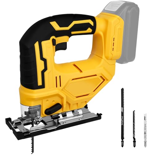 Cordless Jig Saw for DeWalt 20V Battery, Brushless Jigsaw Tool, 0°-45° Bevel Cuts, 3-Position Orbital for Wood/Metal/PVC Cutting (NO Battery)