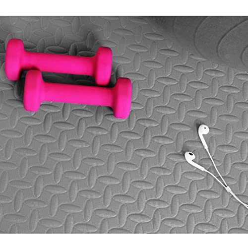 BalanceFrom Puzzle Exercise Mat 3/4-inch Thick, EVA Interlocking Foam Floor - color: Grey, style: 3/4" Thick, 96 Square Feet