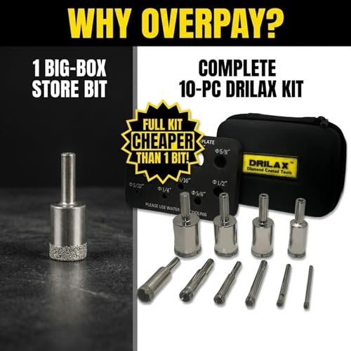 Diamond Hole Saw Kit 10 Pc 5/32 to 1 inch Drill Guide Case Ceramic Tile - style: 10 Pcs Set 5/32" to 1"