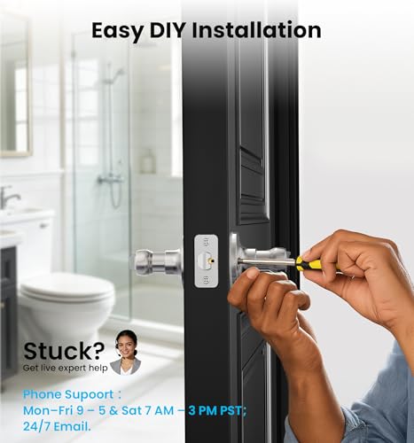 Veise 6 Pack Interior Privacy Door Handle Levers Lock Keyless, Satin Nickel - color: Satin Nickel