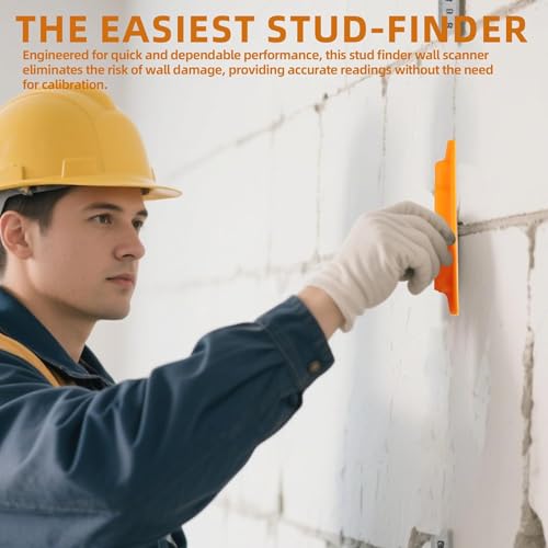 (4-Pack) Calvana Magnetic Stud Finder Wall Scanner, Stud Finder Magnet, Wall Detector Scanner, Compatible with All Drywall Construction, No Batteries Required, Wall-Friendly Construction，Easy to Use - color: Orange, 4pack