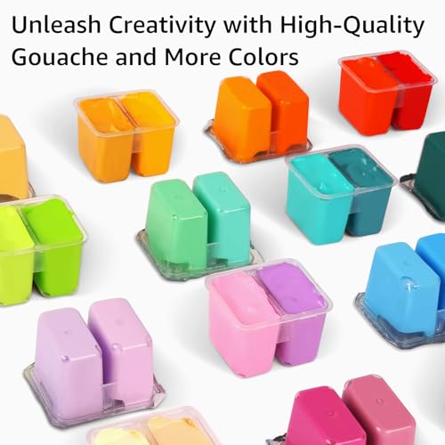 HIMI Gouache Paint Set, 112 Colors x 0.45 oz, Twin Jelly Cup, Non-Toxic - color: 112 colors