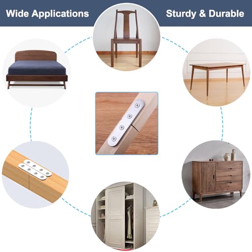 8 Pack Flat Straight Brace Brackets 4 Inch Stainless Steel Mending Plates Repair Fixing Brackets Heavy Duty Straight Repair Joining Plates with Screws - size: 8 PCS-4 inch