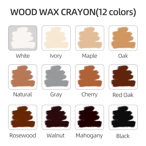 Boncart Wood Filler Sticks,12 Colors Wood Wax Crayons - color: 12 Colors 12pcs