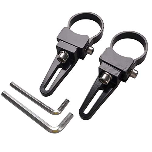 Universal-Fit 360° Adjustable 1.5" Tubular Clamp Light Mounts for Offroad LED Light Bar Easy Positioning on Trucks & SUV Tube Surface, High-Grade Light Weight Aluminum, Black Sleek Finish, 2 PCS Set - size: 1.5" (38mm)