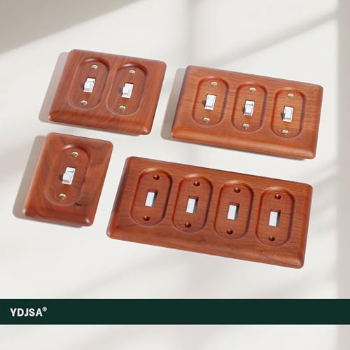 Cherry Wood Blank Wall Plate Cover Decorator Style Perfect for Blank Wall Plate and Blank Outlet Cover Home Decor Elegant Design - color: Cherry wood, size: Blank Wall Plate