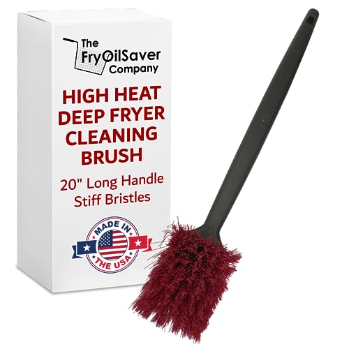20" Deep Fryer Cleaning Brush by FryOilSaver Co., Up to 425°F High Heat Resistant Pot Cleaning Brush for Kitchen Deep Fryers, Commercial Grills, Ovens & Waffle Makers for Food Service & Restaurants - size: 20 Inches