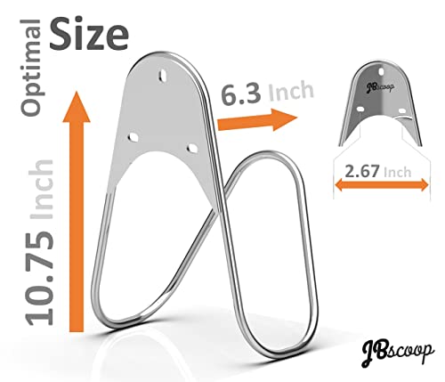 JBscoop Garden Hose Holder Stainless Steel Small Wall Mount Garden Hose Hook, Ideal for Water, Air, Hydraulic Hose, Ropes, Extension Cords Heavy Duty & Rust Proof (1)