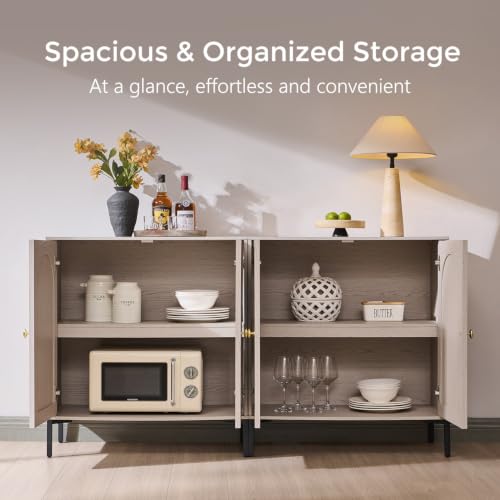 IFGET 34"Tall Modern Arch Sideboard Buffet Cabinet with Storage, Light Grey - color: Light Grey, size: 1 Piece