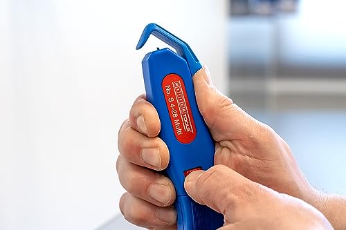 WEICON Cable Stripper No. S 4-28 Multi | Integrated Stripping Function | High Safety | Adjustable Cutting Depth | for Round Cables | Working Range 4-28 mm Ø