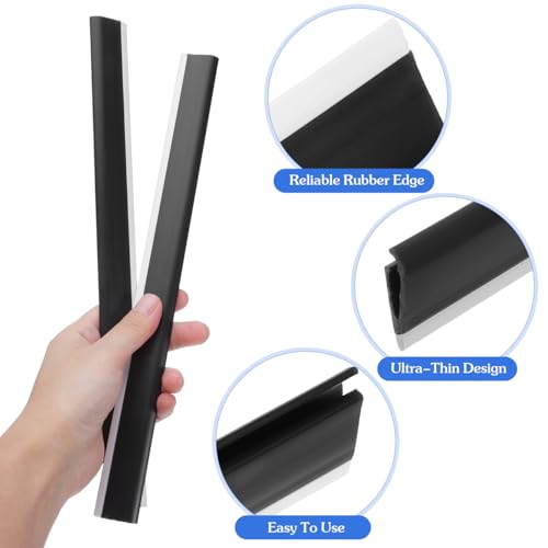 Hemobllo Dustpan Replacement Edge Strip 2-Pack Dust Pan Rubber Lip Replacement 11. Plastic Edge Strip for Floor Debris Collection Corner Cleaning and Tabletop Wiping