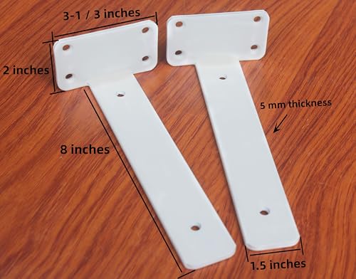 2 Pack - 8 inch White Hidden L Shelf Bracket (1/5 Inch Thicked) Iron Floating Shelf Brackets Rustic Industrial Metal Brackets for Shelf Support - size: 8 Inch, style: White 2 Pack