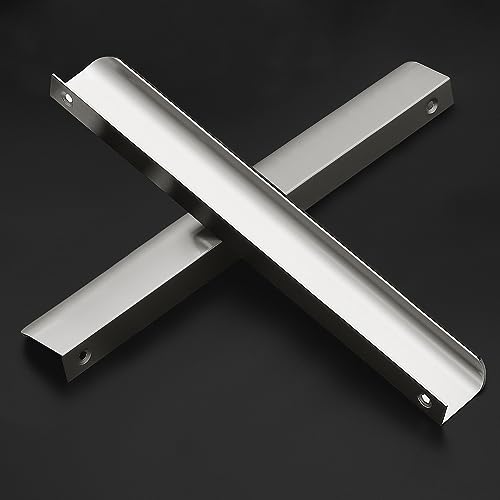 Ravinte Silver Finger Edge Pulls Drawer Edge Pulls 300mm/11.8 inch 6 Pack - size: 8.8" Hole Center,11.8" Overall Length