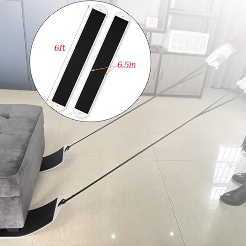 2 Pcs Large Appliance Slider with Pull Strap,Pull Furniture Slides,Moving Furniture Gliders Heavy Duty Sliding Sheet for Moving Heavy Furniture,Cabinets,Safes on Carpet and Hardwood Floor - size: 6.7" X 72" Black