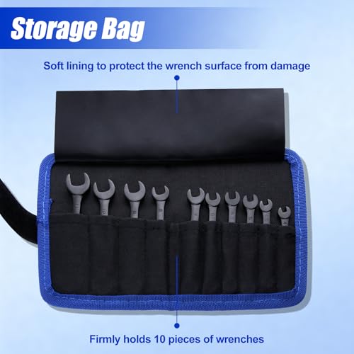 Mini Wrench Set Metric 10 PCS Ignition Wrench Set, 4-11mm, Black - style: Metric(Black)
