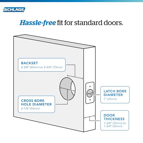 SCHLAGE F40 LAT 618 Latitude Privacy, 1 Pack, Polished Nickel - color: Polished Nickel, size: Standard