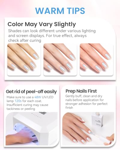 Makartt Pearl Gel Nail Polish Set 15ML : 6 Shimmer Mermaid Colors - color: Nebula Spectrum