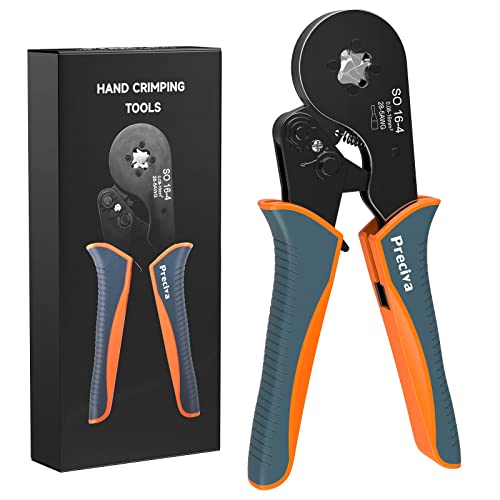 Wire Ferrule Crimping Tool, Preciva Square Jaw Wire Crimping Pliers AWG 28-5 Self-Adjustable Ratchat Ferrule Terminals Crimper for Wire Terminals Cables End-sleeves