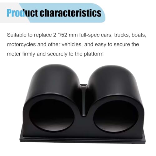 BDZMC Universal 2" 52mm Single Hole Gauge Dashboard Pod (Two Hole) - size: Two Hole