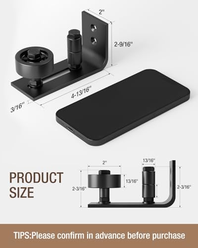 WINSOON Sliding Barn Door Floor Guide Hardware kit 8 in 1, Black, 1Pack - color: Black