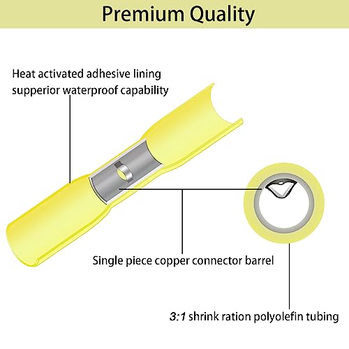 220Pcs Butt Terminal Connector Electrical Heat Shrink Wire Connector - size: 220pcs-butt connector