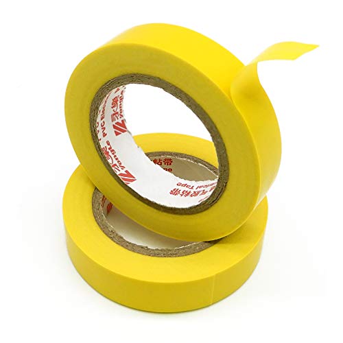 Maveek 10 Rolls PVC Electrical Tapes, Self-Adhesive Waterproof Insulation Yellow Tapes, Rated up to 600 Volts and 176 °F, 15mmx15m(0.6" x 49.2ft) - color: yellow
