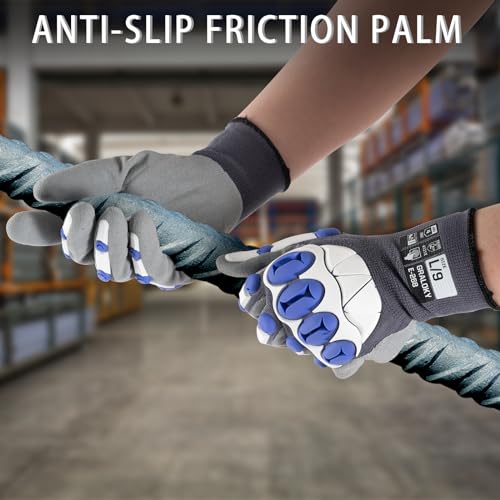 Safety Work Gloves Men Women, Impact Gloves with TPR Protection - color: Grey, size: Small