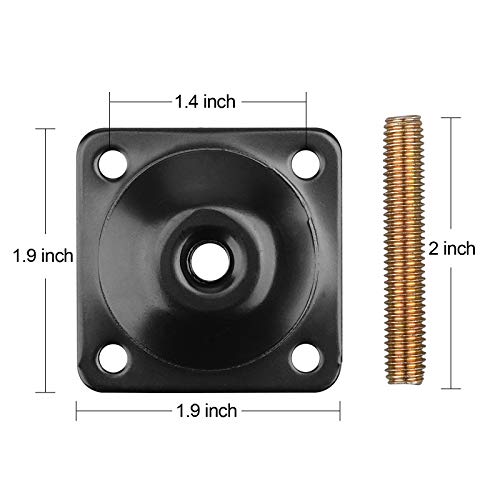 Anwenk Leg Mounting Plates, Furniture Leg Attachment Plates T-Plate 5/16" (M8) Sofa Legs with Hanger Bolts,Screws,Strengthen Weak Furniture Repair Damaged Sofa Couch Seat,Set of 4,Black - color: M8-black