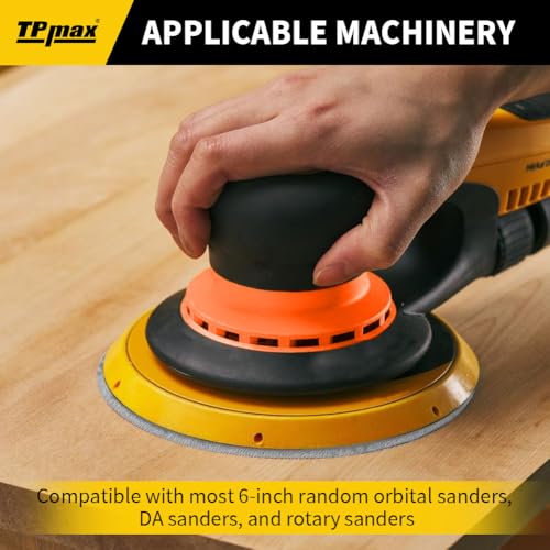 100PCS 6 Inch 180 Grit 150mm 6 Hole Sanding Discs Sandpaper - Premium Gold Round Hook and Loop for Random Orbital Sander - Ideal for Wood, Metal, Automotive - style: 180 Grit - 100 Pack