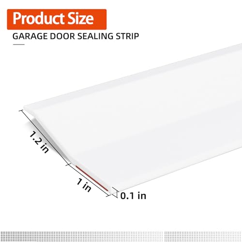 Elvone Garage Door Seal Top and Sides with Nails, 20 FT, White - color: White, size: 20ft