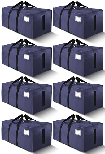HOMESURE Supports 200lbs Heavy Duty Moving Bags - Strong Zipper & Wrap-Around Handles - Water-Resistant Storage Totes, Durable Alternative to Moving Boxes - 8 Pack - Blue - color: Blue