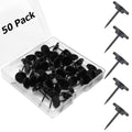50 Pcs Push Pins for Bulletin Board, Metal Black Thumb Tacks for Picture Photo Hanging, Small Nails Flat Thumbtacks for Drywall Cork Board , Wall Tack Pins for Shadow Box Office Home Decorative - style: Flat Head Black 50pcs