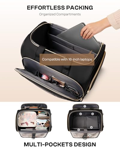 Arcoyard Rolling Craft Bag, Rolling Teacher Bag with Wheels, Balck - color: Black
