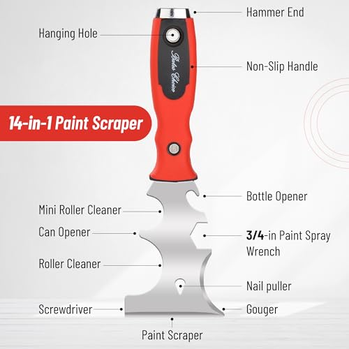 Bates Drywall Knife Set - 6pcs, Finishing Tools with Mud Pan & Spackle Knives - color: Red
