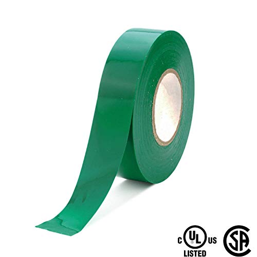 Xtricity Vinyl Green Electrical Tape 3/4 inch x 66 Ft for Electrical Insulation, Wire Bundling and DIY Repairs – Durable, Stretchy, General Purpose – Up to 600V (1 Pack) - color: Green, size: 1 Pack