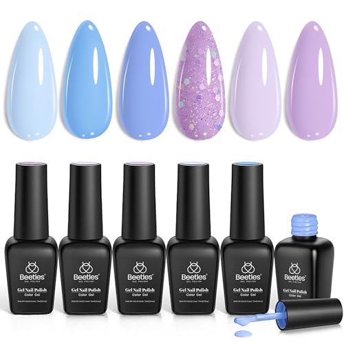Beetles Pastel Gel Nail Polish Set, Dreamy Aesthetic Gel Polish - color: A - Pastel Blue Pink Purple | Dreamy Aesthetic