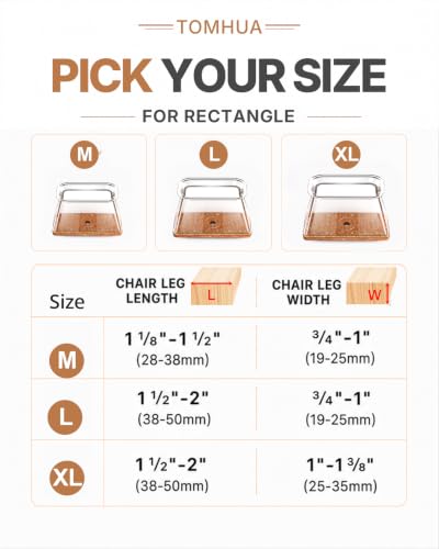 Chair Leg Floor Protectors Rectangle Caps Covers Furniture Pads - size: Large