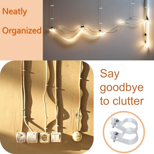 60 Pack 1/4 in Rope Light Clips ,Cable Clips - color: White-60p, size: 1/4