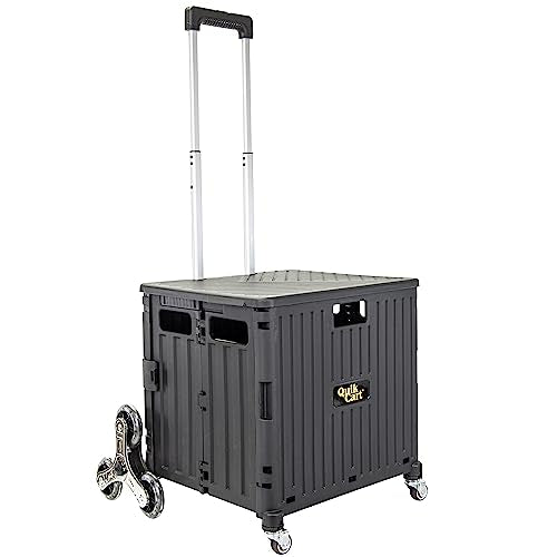 dbest Products Quik Cart Stair Climber Collapsible Rolling Crate - Black - color: Black, style: Stair Climber