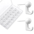 Jetec 30 Pieces Metal Push Pin Hangers Pin Wall Hooks Picture Hanging Picture Nails Frame Oil Painting Hooks on Wooden or Fabric Wall for Home or Office (White) - color: White