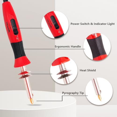 Wood Burning Pen Kit Leather Burner Tool | 26 Letter | 8 Stencil